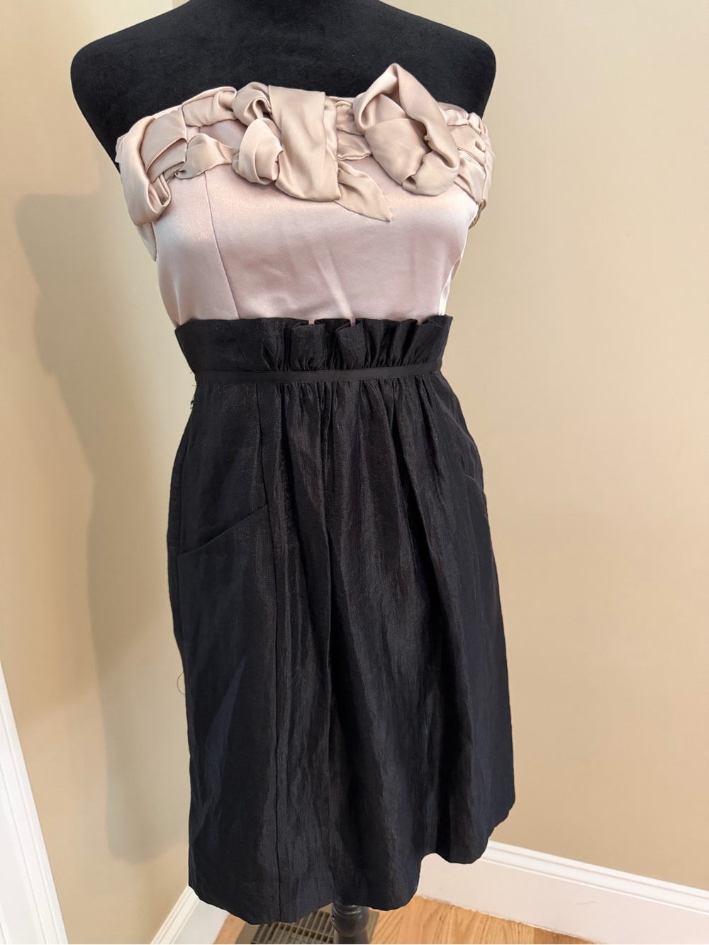Max and Cleo Elegant Black Strapless dress with High Waist